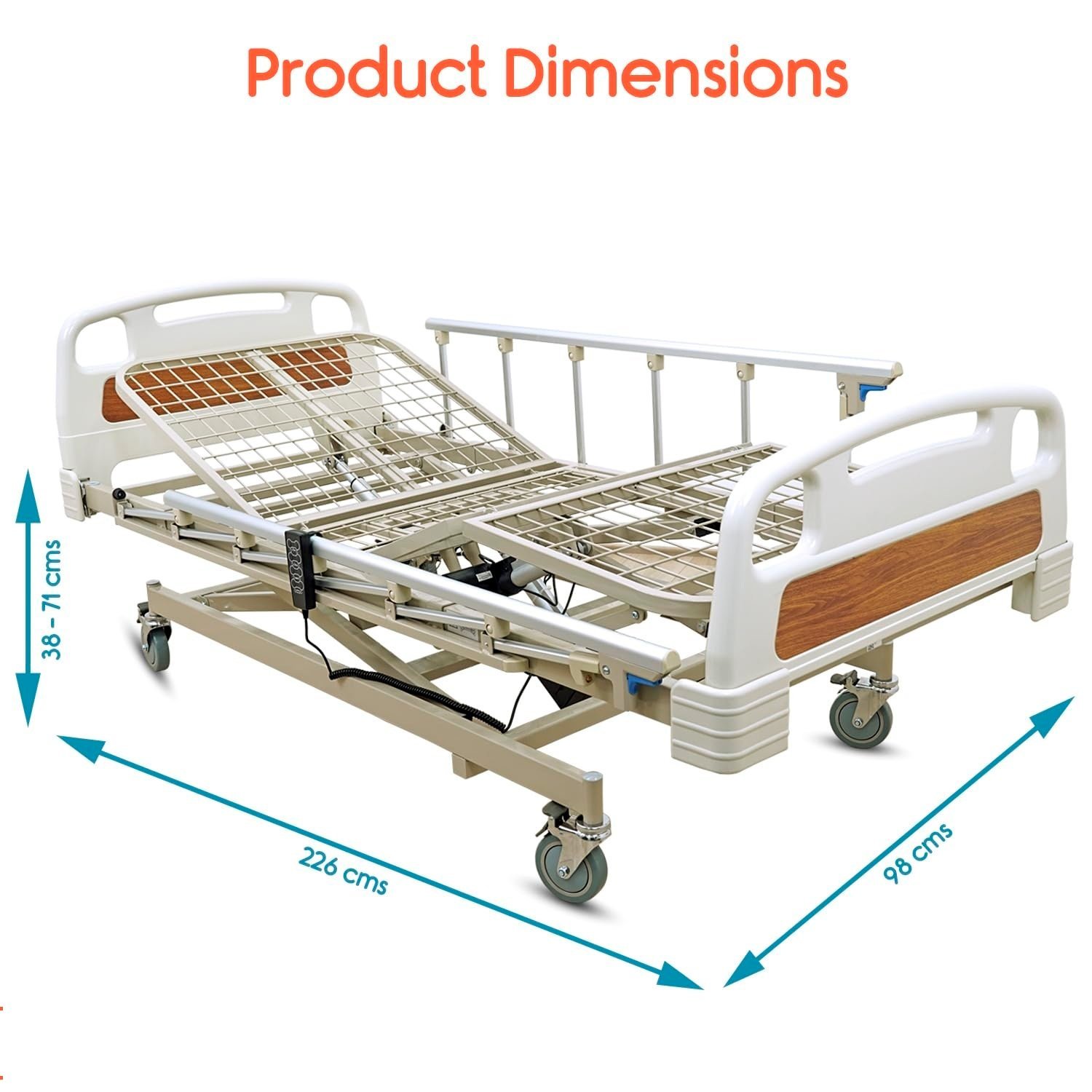 ResPro HB30 3 Function Electric ICU Hospital Bed | Automatic Motorized Adjustable Bed - Image 3
