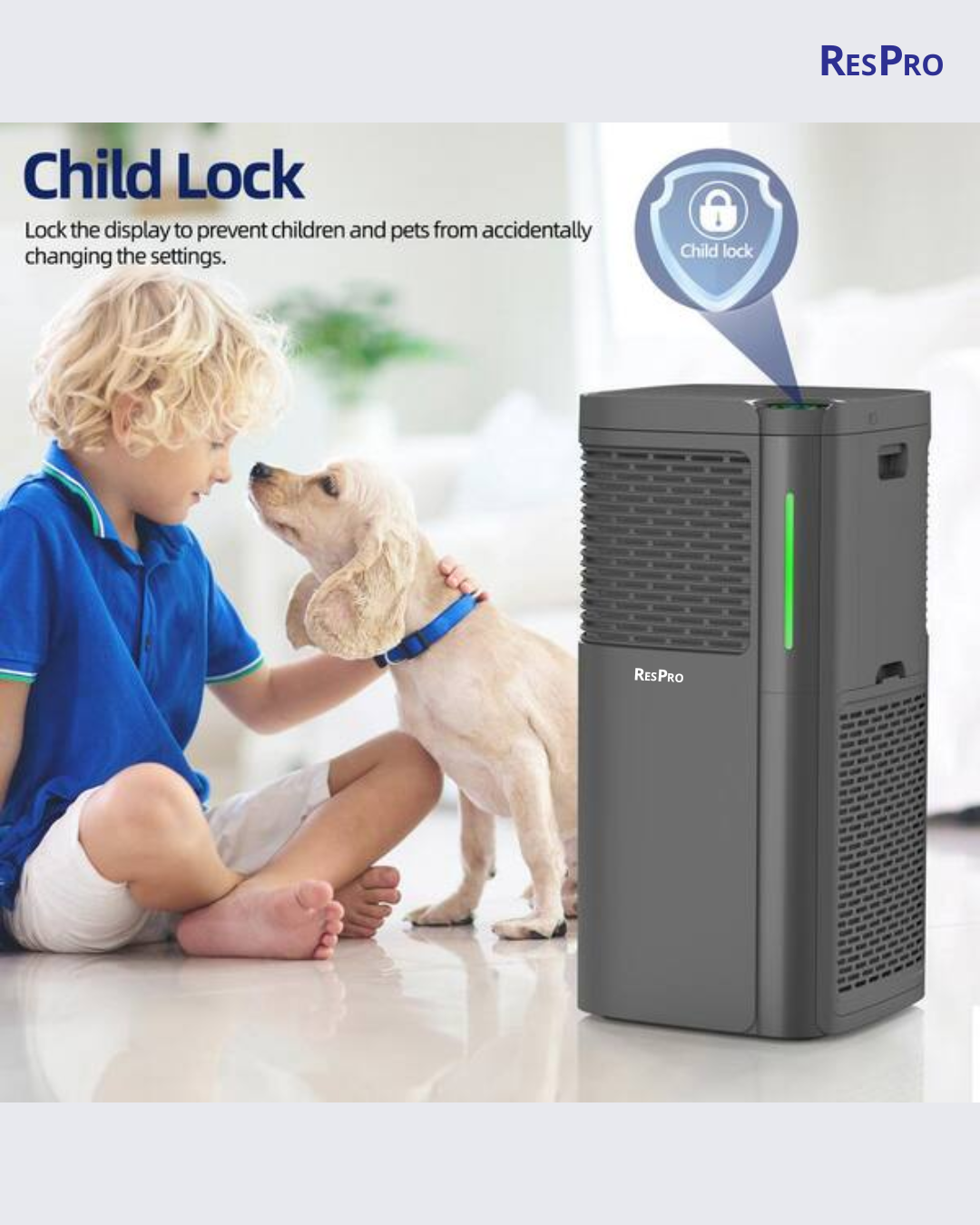 Respro Air Purifier HBR1350 with H13 HEPA Filters for Large Area Coverage - Image 7